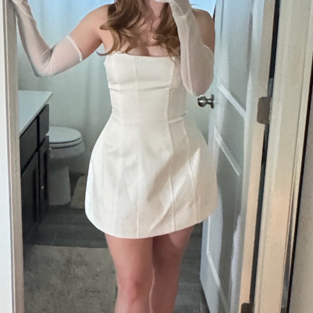 PrettyLittleThing White Mini Dress